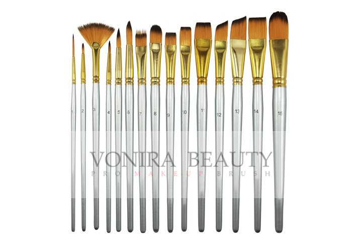 China 15 Synthetic Short Handle Art Body Paint Brushes for Acrylic , Oil  Gouache  & Face Painting on sale