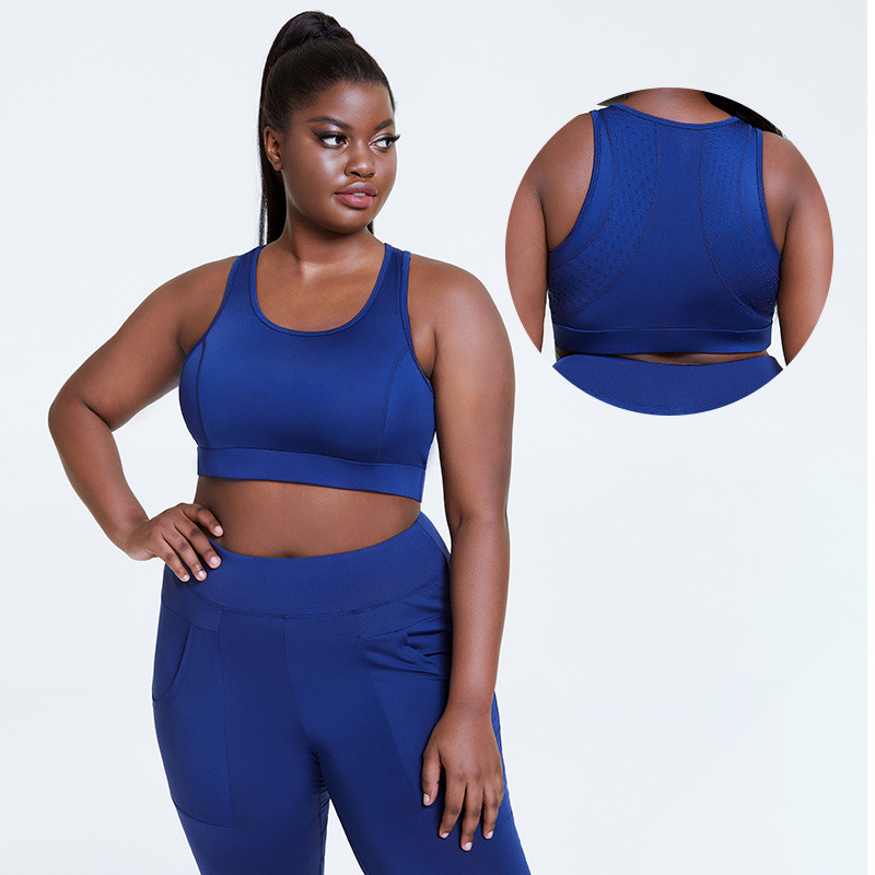 China BSCI Tight Elastic Mesh Comfortable Plus Size Sports Bra Round Neck on sale