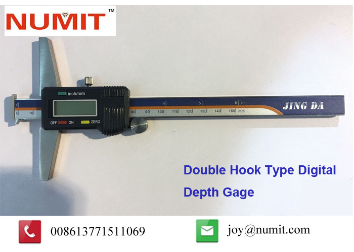 China 150mm 200mm 300mm Double Hook Type Depth Vernier Caliper Accuracy ±0.03mm on sale