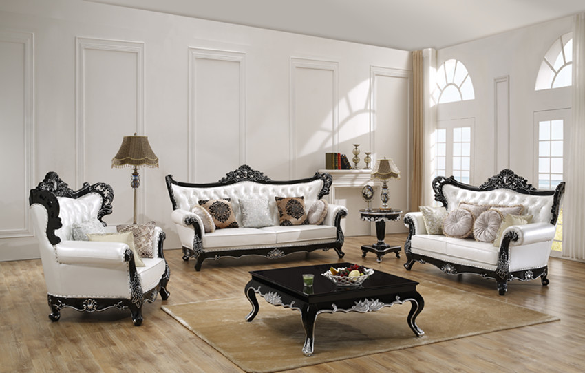 Best Newest Furniture Living Room Leather Sofa Sets for House Classical Design Antique Living Room Furniture wholesale