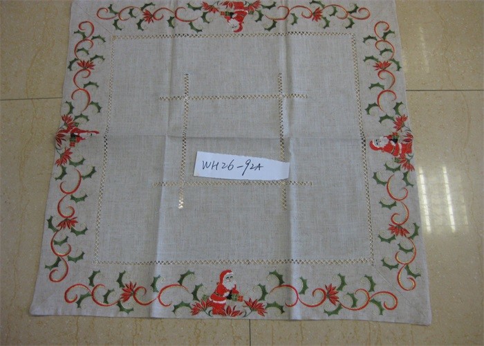 Best Christmas Design Linen Hemstitch Tablecloth Beautiful For Adult Age Group wholesale
