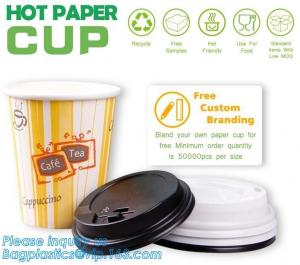 Best Biodegradable Coffee Paper Cup With Lid Custom Printed, 3oz 5oz 6oz 8oz Ice Cream Paper Cup Lid Pack wholesale