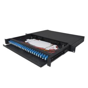 China LC/SC Adapters Fiber Optic Cable Termination Patch Panel 24 Port Drawer Sliding Type on sale