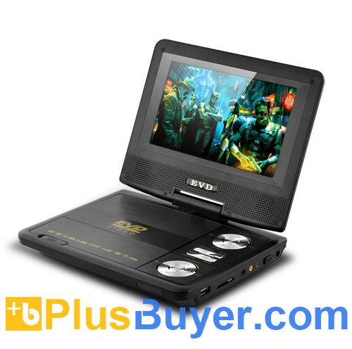 China 7 Inch Swivel Screen Portable DVD Player (CD Copy, Analog TV, AV In & Out) on sale