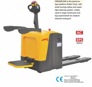 Standing Type Electric Pallet Jack With 2000KG Loading Capacity , Optional Color