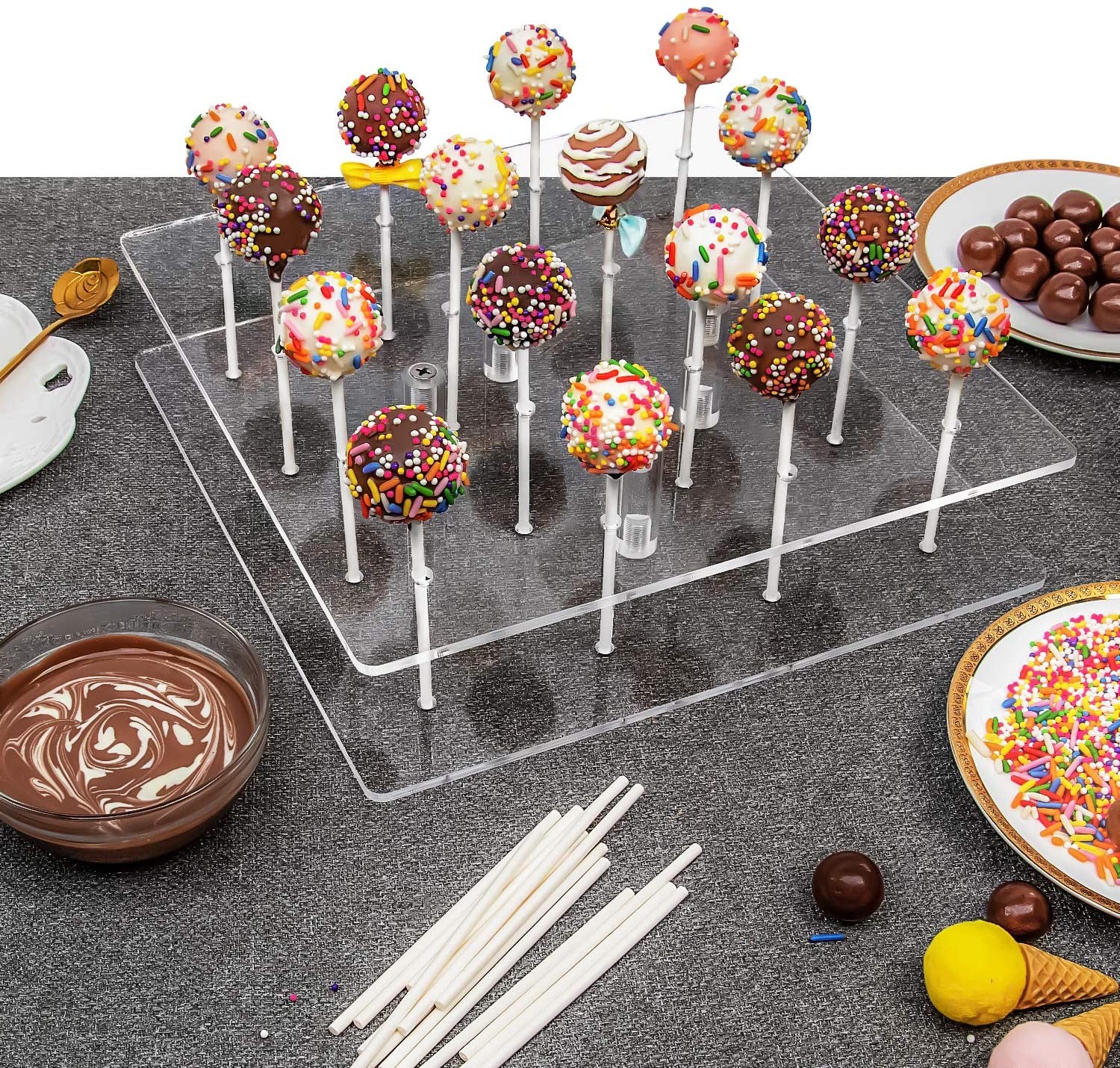 Best Clear Acrylic Lollipop Stand Anniversaries Halloween Candy Decorative wholesale