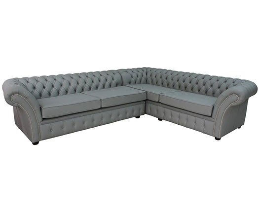 China Vintage Leather Corner Chesterfield Lounge Sofa Couch on sale