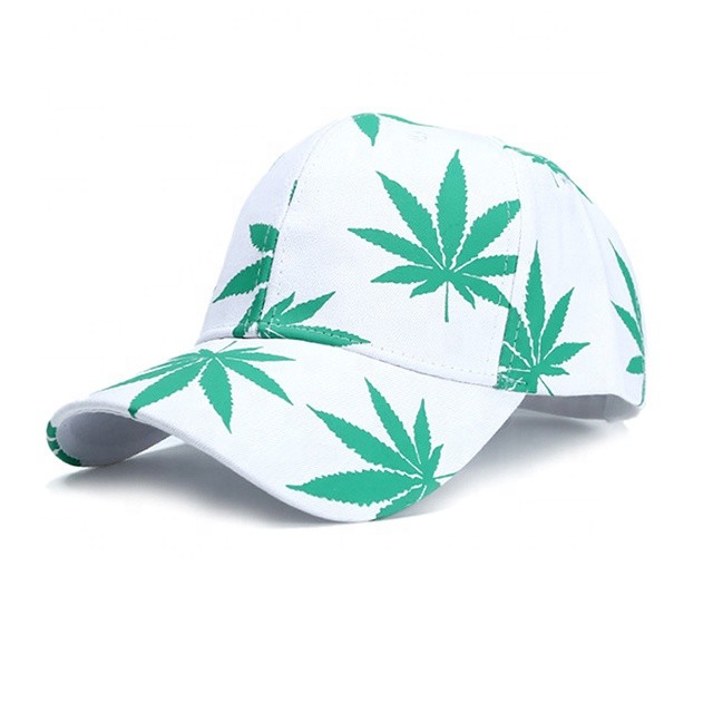 Best 2019 Green Leaf Mens Baseball Hats , Wild Sunshade Printing Casual Baseball Caps wholesale