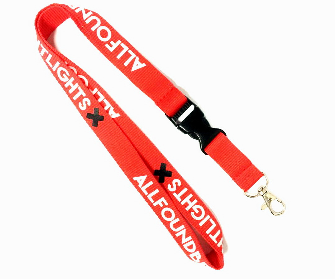 Plastic Buckle Cell Phone Holder Lanyard / Silk Screen Printing Neck Straps For Name Badges