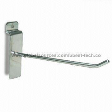 Cheap Metal Hook for Slatwall Panel, Customized Sizes are Accepted, with Chrome Plating for sale