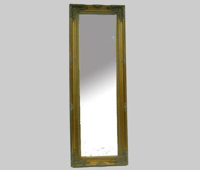 Cheap wood antique golden color full length mirror,wood framed bedroom mirror for sale