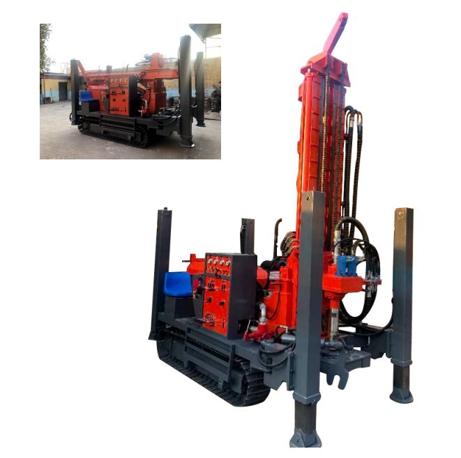 China 200m,300m,350m Crawler Mounted Water Well Bore Hole Diesel power Drilling Rig mining machinery on sale