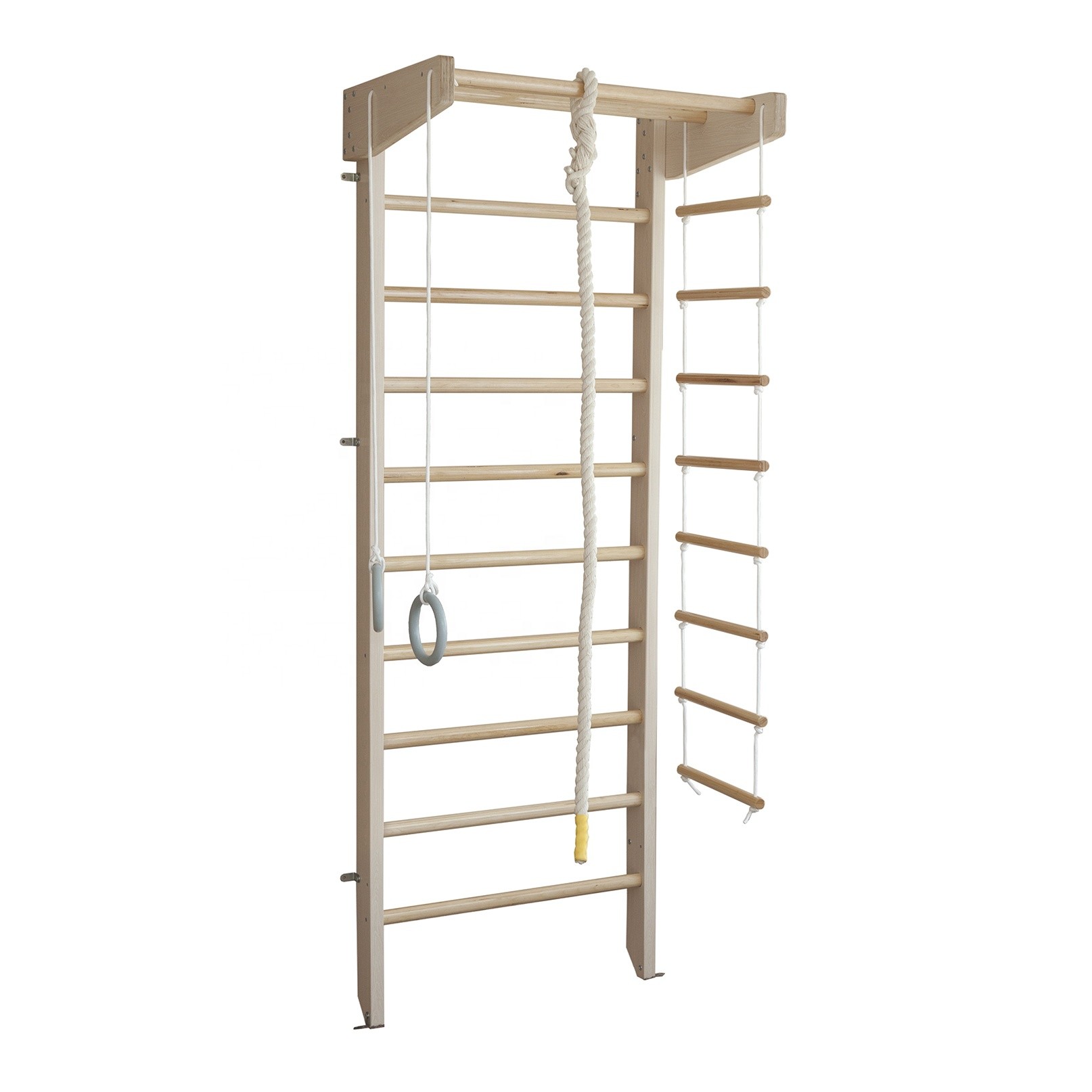 China Wooden Height 2300 Mm Solid Wholesale Home Sports Wood Climbing Ladder Complex For Children on sale