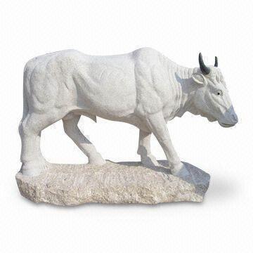 China Stone/Granite/Cattle/Bull Sculpture with Hand Carving, Honed or Polished Surface Finishing on sale