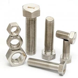 Best Stainless Steel 310 Hex Head Bolt With Nut And Wsher DIN933 Full Thread Hexagon Bolt wholesale