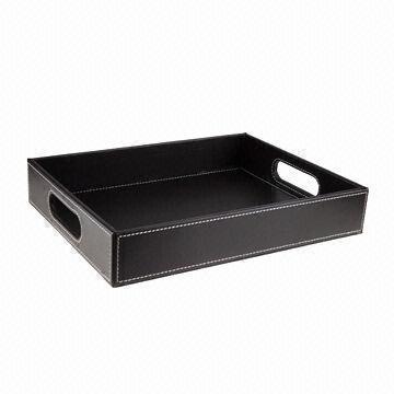 Best Faux Leather File Tray with White Stitching, Customized Specifications are Accepted wholesale
