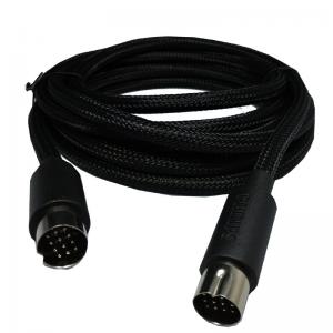 China Black Braid Power Din Cable MIDI Interface / 8Pin MIDI Cable Male to Male on sale