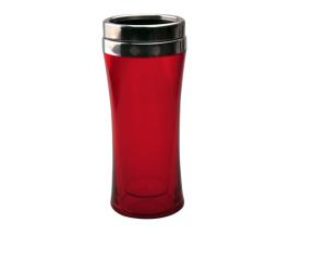 China 700ML Red Double Wall Plastic Water Bottle Stanless Steel Hot And Cold Water Bottle 1ltr on sale