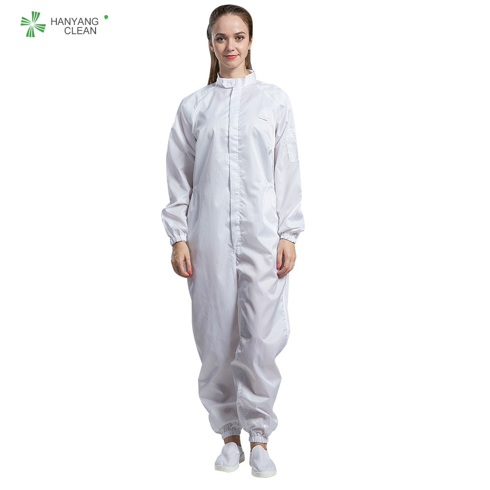 Best ESD Autoclavable cleanroom coverall suit with polyester and carbon fiber for phamaceutical industry wholesale