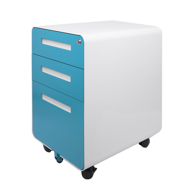 BOX/BOX/FILE Mobile Pedestal File Steel Storage Cabinet Blue Color  H23.62''XW15.74''Xd19.68''