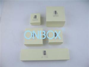 China White Velvet Cardboard Jewelry Boxes For Ring , Necklace , Bracelet , Earring on sale