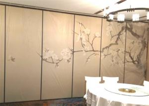 China Customized Printing Sliding Hanging Room Dividers Wall Partition For Hotel on sale