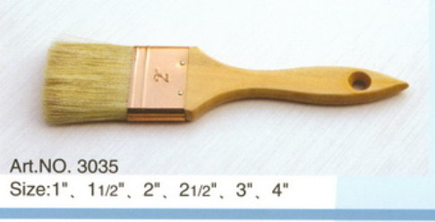 China Wooden handle pure bristle PET/PP synthetic fiber or non-synthetic paint brush No.3035 on sale
