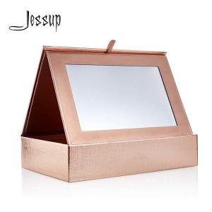 China Rose Golden Foldable Cosmetic Travel Box With Makeup Mirror on sale