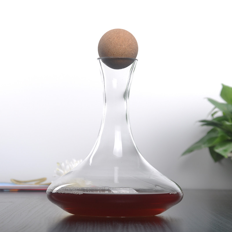China cheap Glass Wine Decanter With Cork wood ball on sale