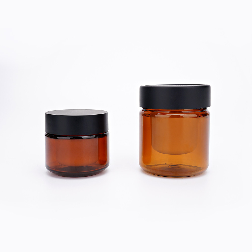 China 50g 30g Amber Cream Jars , Makeup Remover Jar With Screw Cap on sale