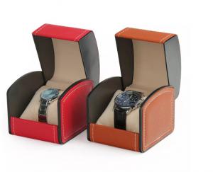 China PU Leather Wrist Watch Boxes Packing Case 4c Offset Printing on sale