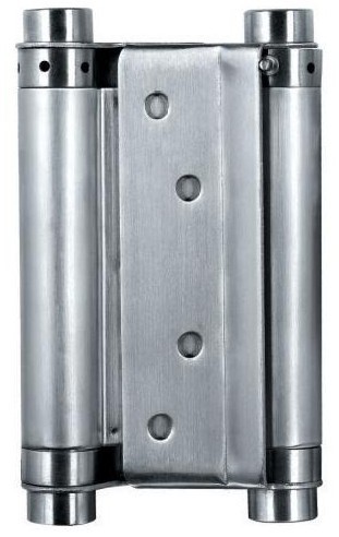China Satin Stainless Steel Square Door Hinges Double Action Spring Door Hinge on sale