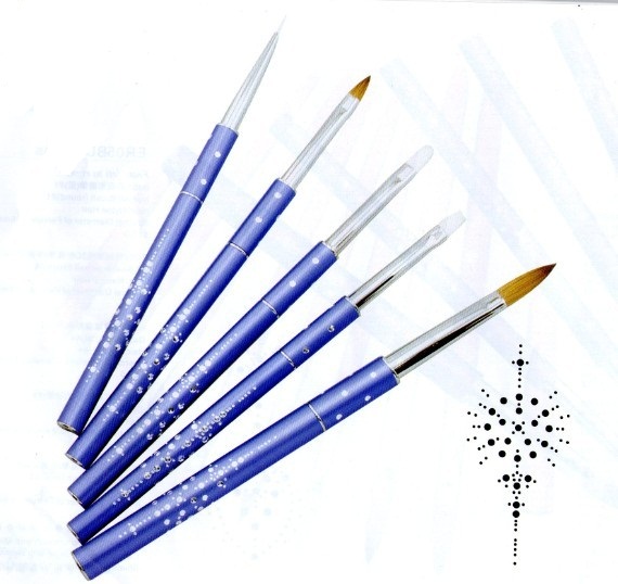 China Blue Metal Handle Kolinsky Acrylic Nail Brush Set (EN3004) on sale