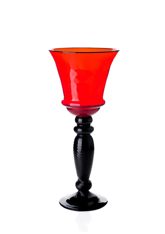 Best Bar Decoration red Art Deco Glassware Glass Vase for for wedding centerpieces wholesale