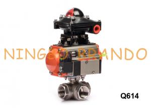China 3 Way Pneumatic Ball Valve With Actuator Solenoid Valve Limit Switch on sale