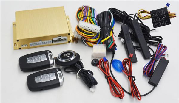 Cheap Key Remote Car Alarm With Push Button Start , Ignition Engine Start Stop Button Kit for sale