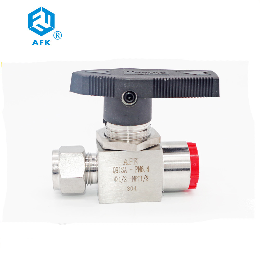 China AFK Hydraulic Stainless Steel Ball Valve 316 Double Ferrule Threaded 1000Psi on sale