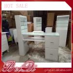 China Modern manicure table vacuum and nail salon furniture cheap nail table white color for sale