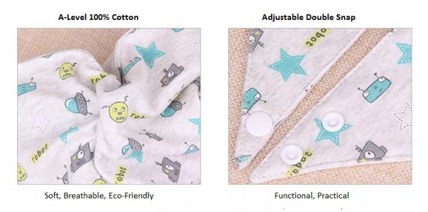 CE Modern Baby Bandana Bibs 100% Cotton Silicon With Teether