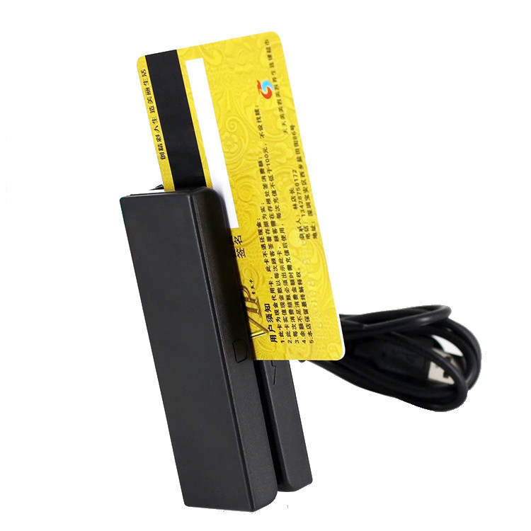 Cheap MSR200 USB 3 Track Magnetic Stripe Card Reader DC5V POS Credit Card Reader for sale