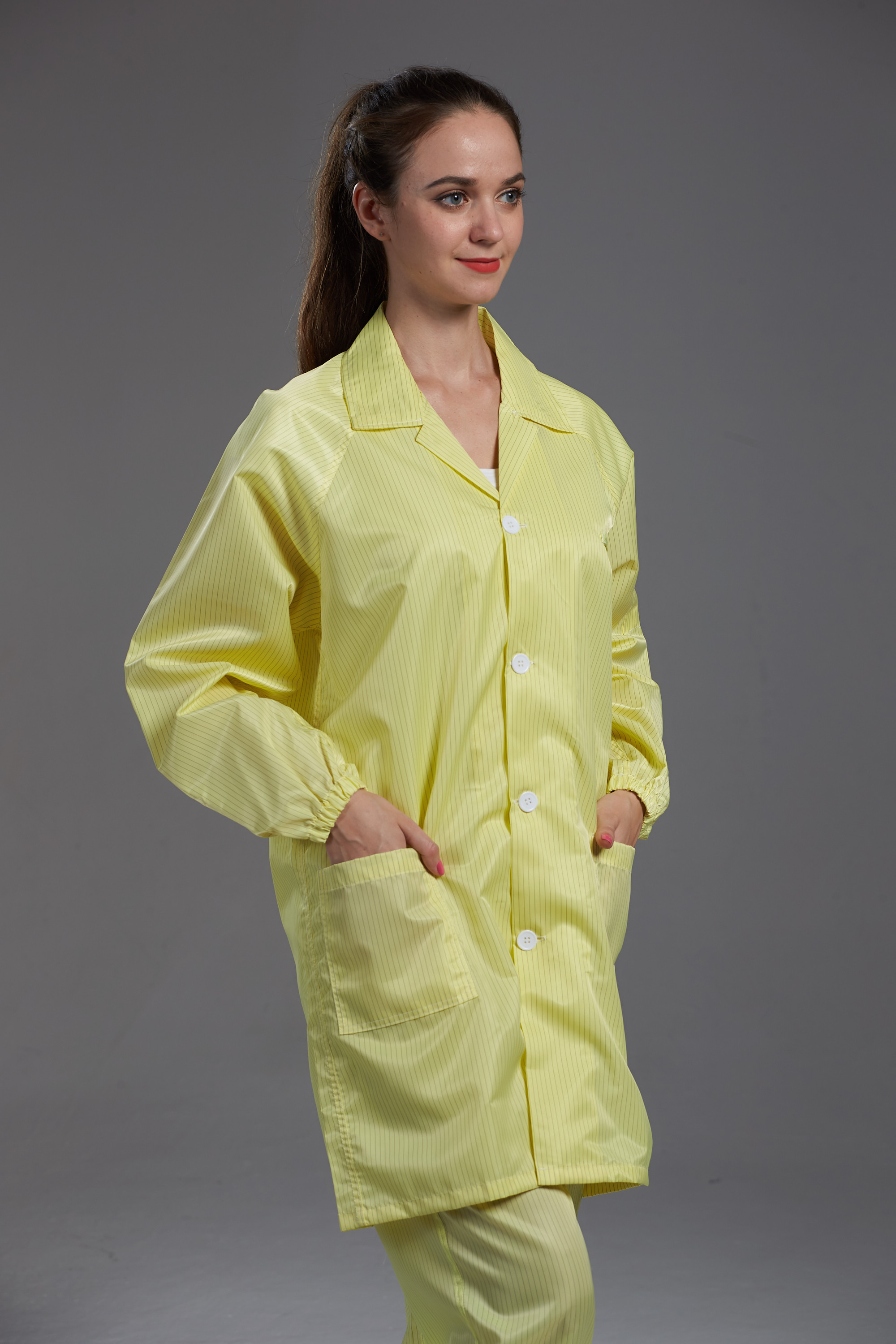 Best Straight Open Button Food Processing Uniforms Anti Static With Color Customized wholesale