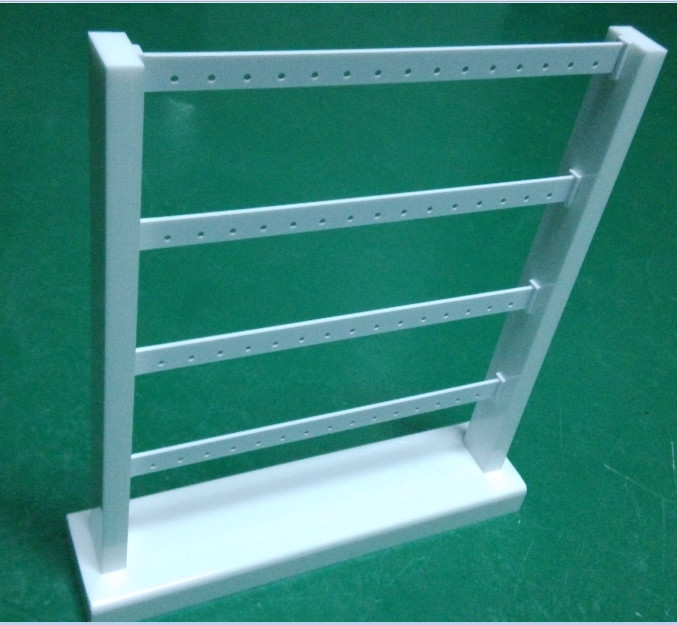 China Acrylic Earring Display Stand White Jewellery Stand Rack with 4 Tiers for Drop Earring on sale