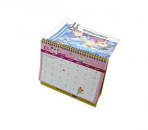 Color Painting Custom Desk Calendar , Printed Daily Office Table Calendar