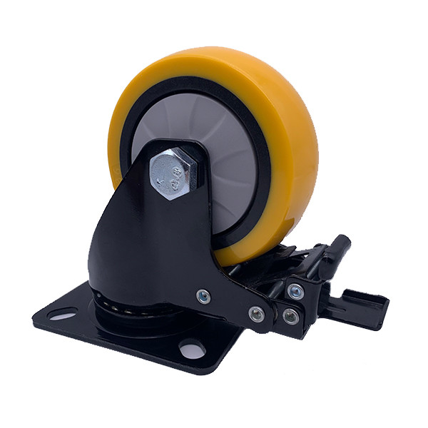 China 4 inch  Heavy Duty Caster Wheels with Brake Lock Top Plate on sale