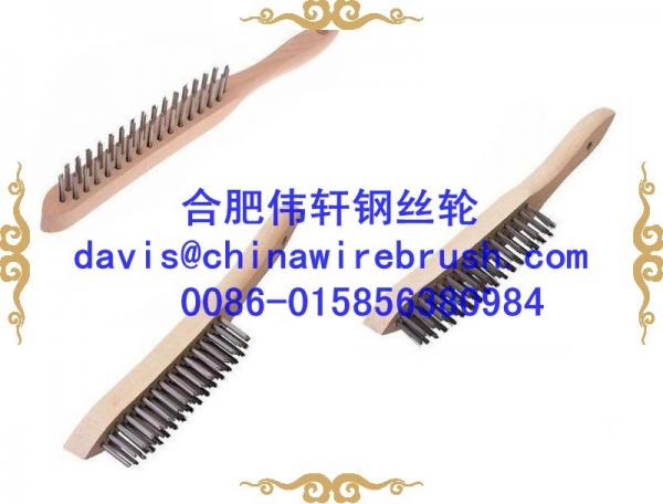 Cheap 2+3+4 Row Metal Wire Brush Set In Wooden Handle for sale