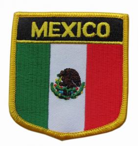 China Mexico Flag Twill Background Custom Embroidered Patch 12C Washable on sale