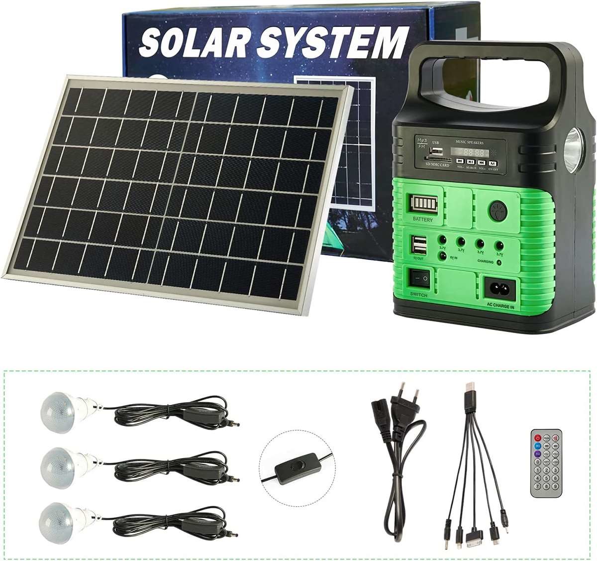 China Home Indoor Solar Panel Charging LED Light Camping Portable Power 3.7V*3Pcs on sale