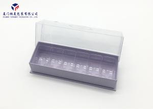 Best Macaroon Custom Plastic Box Packaging Rectangle PET Cover / Hard Paper Base wholesale