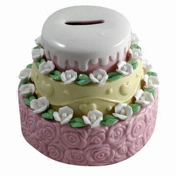China Money box in cake shape, suitable for wedding/Valentine's day gifts, various colors are available on sale