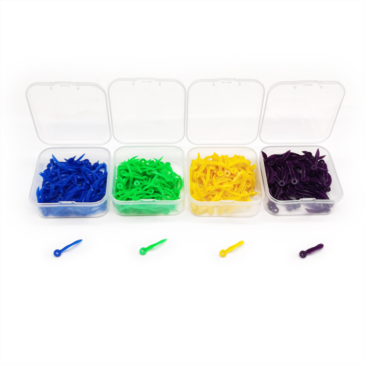 Best Dental Plastic Wedges with hole single packing 4 colors S blue M green L yellow XL pruple 100pcs/box wholesale